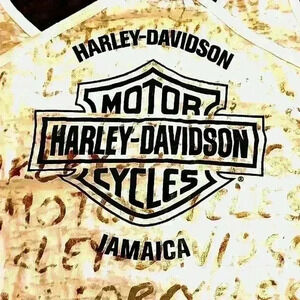 Harley Davidson Women's XXL White Translucent material with shimmering Jamaica